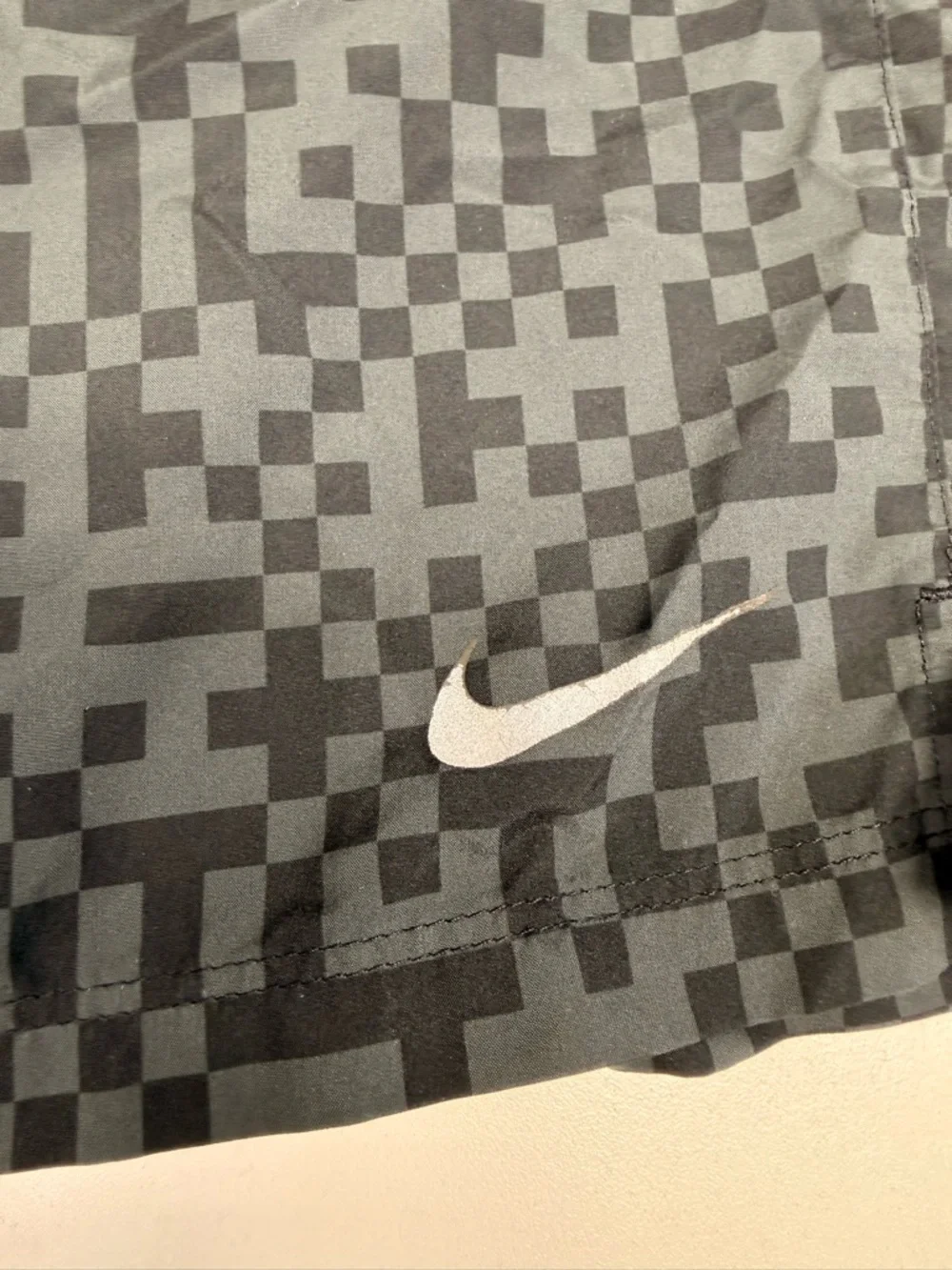 Nike Men’s Black Pixel-Pattern Swim Trunks
